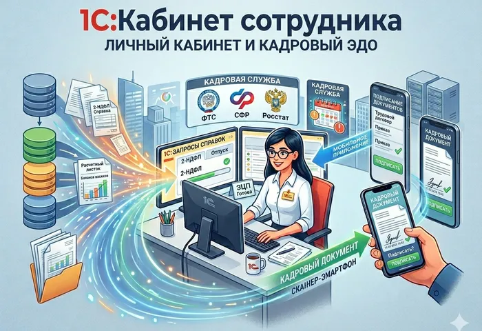 Сервис 1С:Кабинет сотрудника кадровый документооборот
