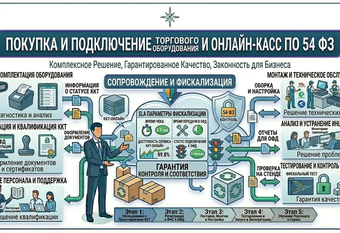 Покупка и подключение онлайн кассы к 1С